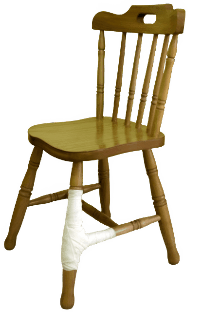 Broken chair indicating disputes
