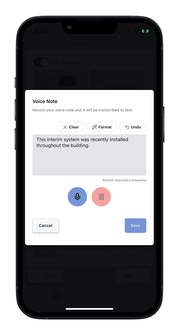 AI detection screen